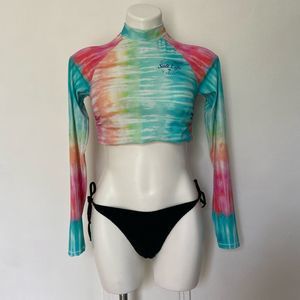 Salt Life Multicolor Long Sleeve Crop Top Swim Rash Guard